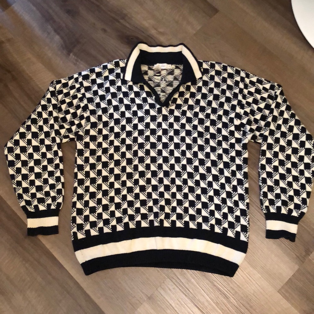 Vintage checker board sweater